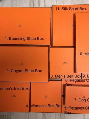 Set of 11 Hermes Orange Boxes